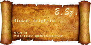Bieber Szigfrid névjegykártya